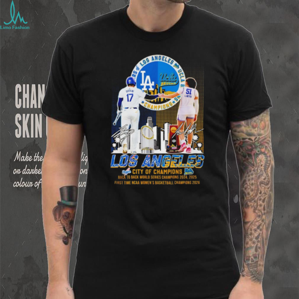 Los Angeles City of Champions Dodgers & UCLA Bruins 2026 Victory T Shirt