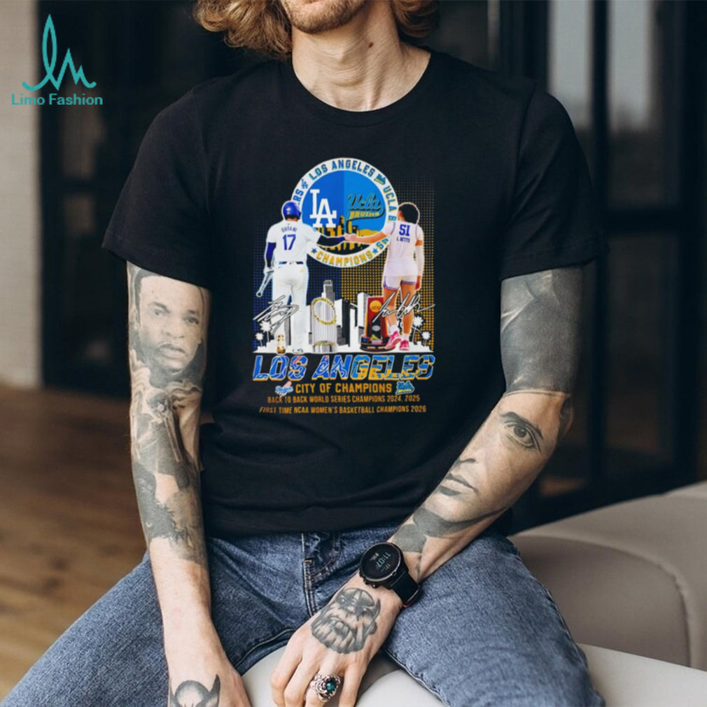 Los Angeles City of Champions Dodgers & UCLA Bruins 2026 Victory T Shirt