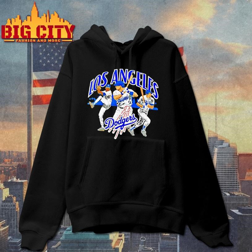 Los Angeles Dodgers Baseball Graphic Three Players Shirt