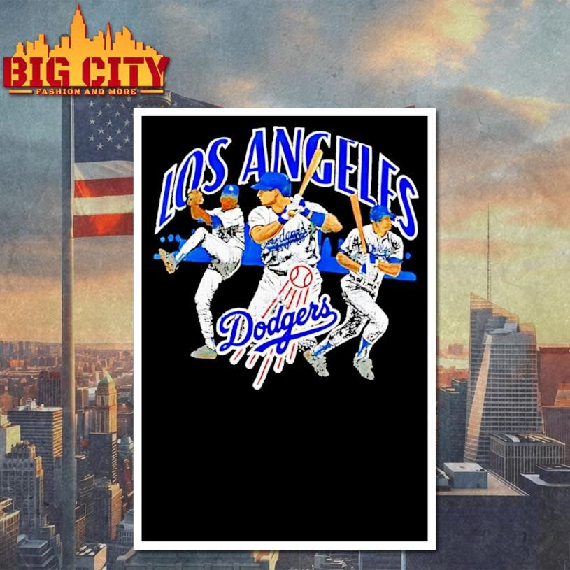 Los Angeles Dodgers Baseball Graphic Three Players Shirt