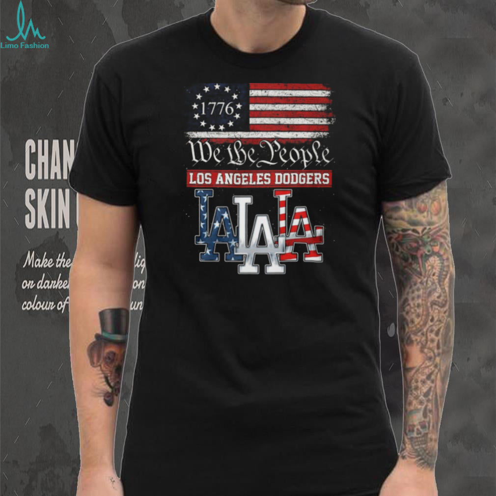 Los Angeles Dodgers We The People 1776 Patriotic American Flag T Shirt