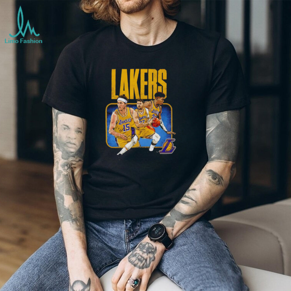 Los Angeles Lakers Reaves, Luka, & Hachimura Trio Graphic T Shirt