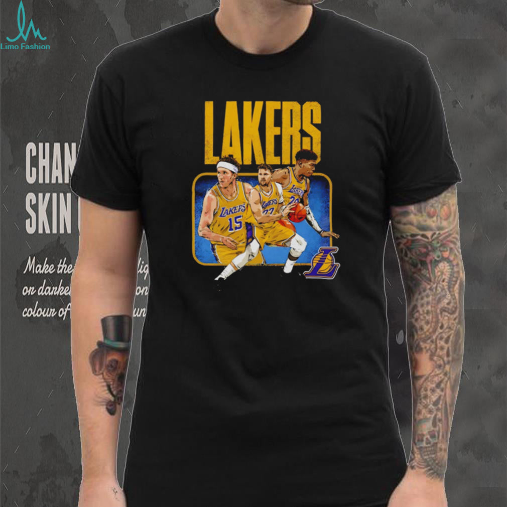 Los Angeles Lakers Reaves, Luka, & Hachimura Trio Graphic T Shirt