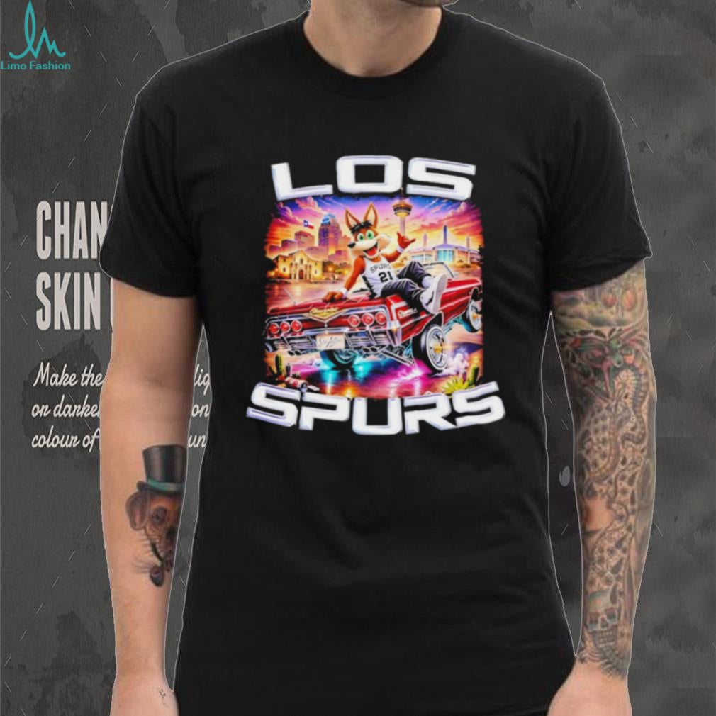 Los Spurs San Antonio Coyote Mascot Lowrider Car T Shirt