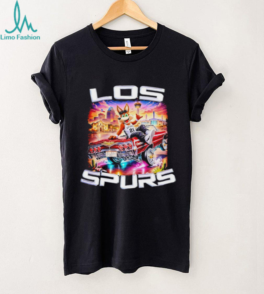 Los Spurs San Antonio Coyote Mascot Lowrider Car T Shirt
