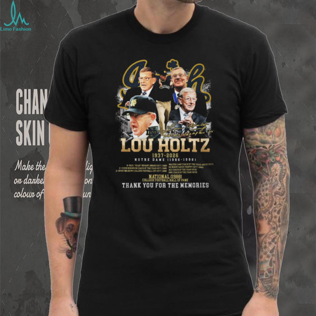 Lou Holtz Notre Dame Legend 1937 2026 Memorial Tribute T Shirt