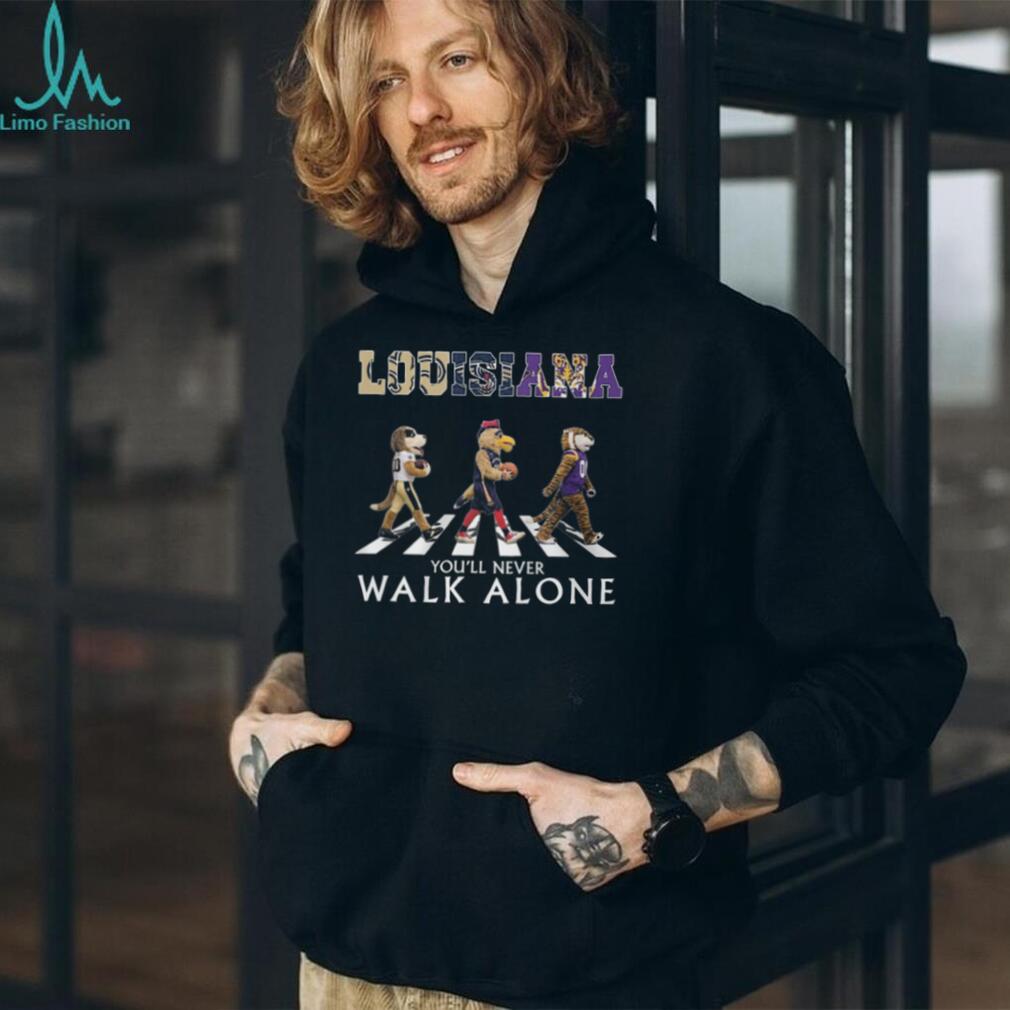 Louisiana Sports Mascots Abbey Road You’ll Never Walk Alone T Shirt