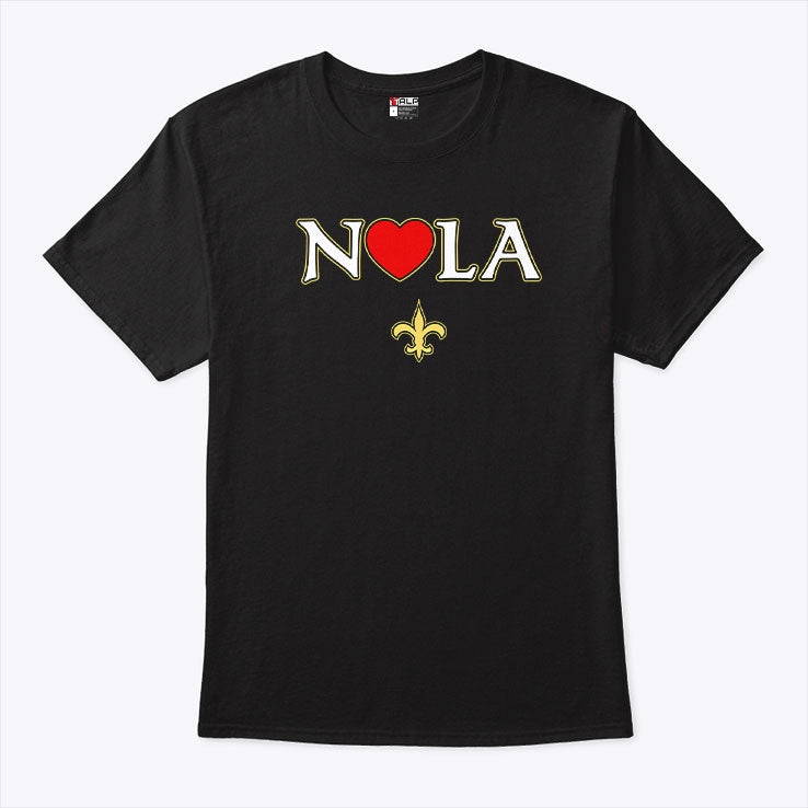 Love Nola New Orleans Fleur De Lis Heart NOLA T Shirt