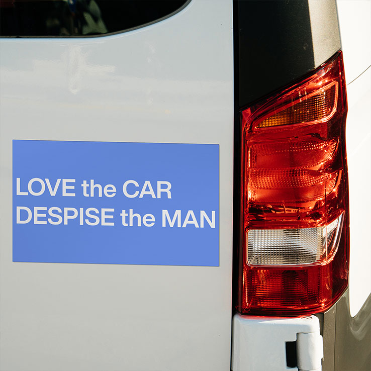Love The Car Despise The Man Car Magnet