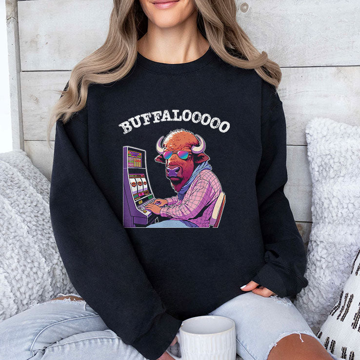 Lucky Buffalo Casino Slot Machine BUFFALOOOOO Gambling T Shirt