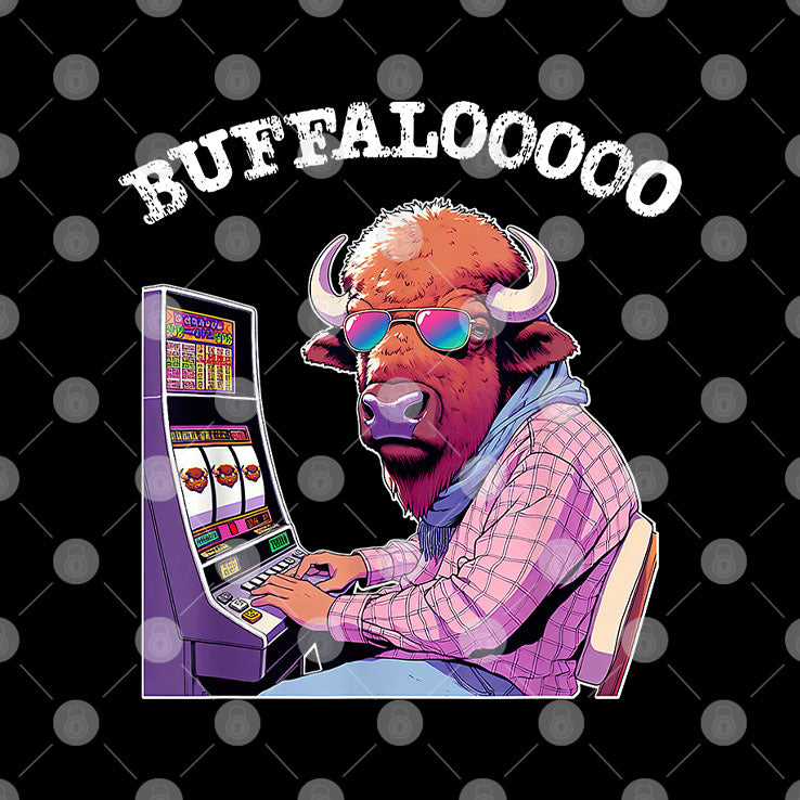 Lucky Buffalo Casino Slot Machine BUFFALOOOOO Gambling T Shirt