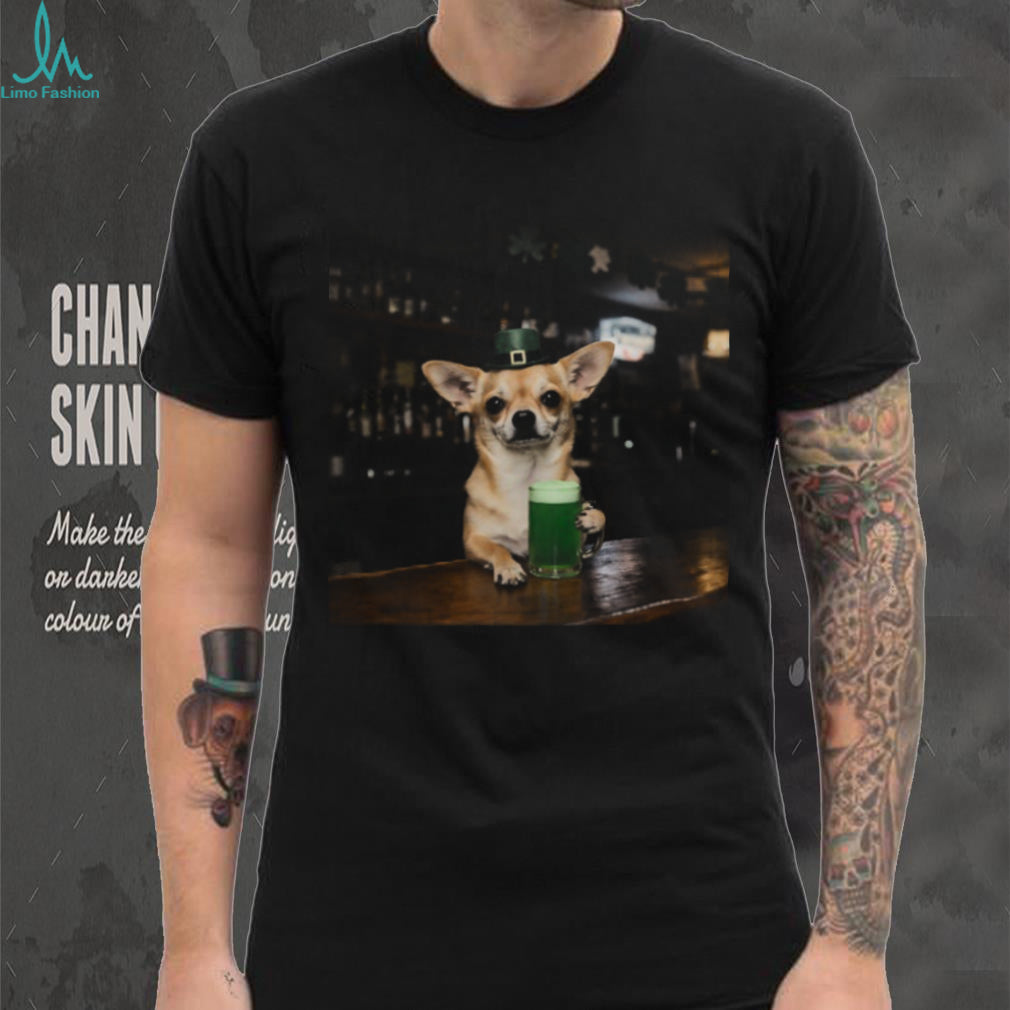 Lucky Chihuahua St. Patrick’s Day Green Beer Pub T Shirt
