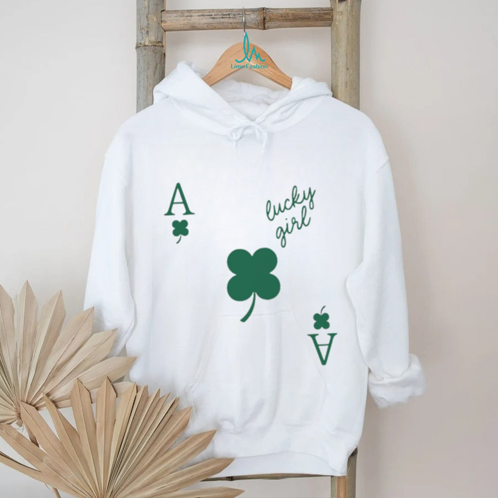 Lucky Girl Ace of Clovers St. Patrick’s Day Gambling T Shirt