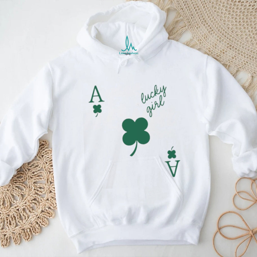 Lucky Girl Ace of Clovers St. Patrick’s Day Gambling T Shirt