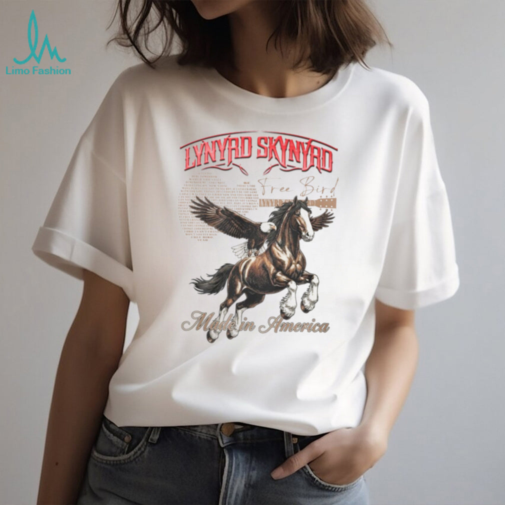 Lynyrd Skynyrd Free Bird Made In America Eagle and Horse Graphic T Shirt