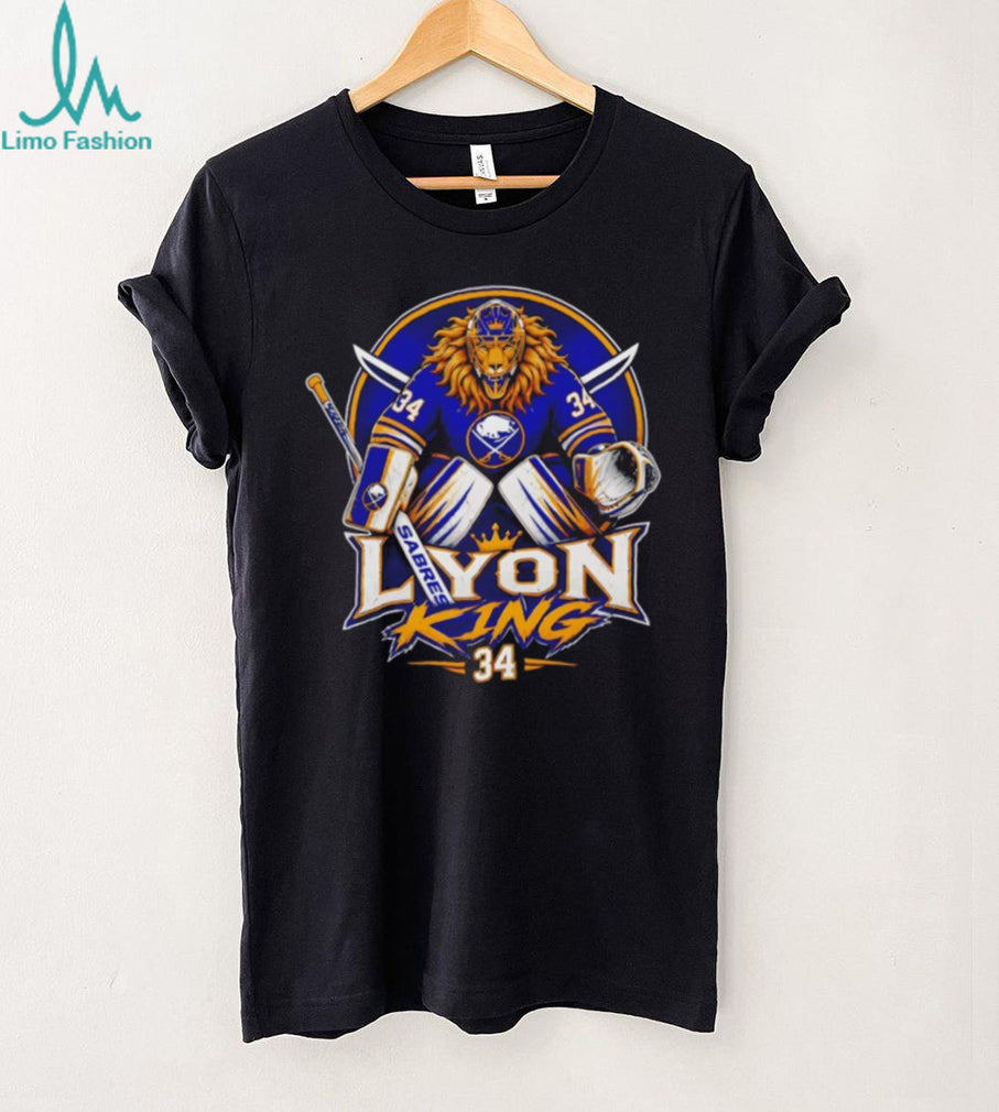 Lyon King #34 Alex Lyon Buffalo Sabres Goalie King Lion T Shirt