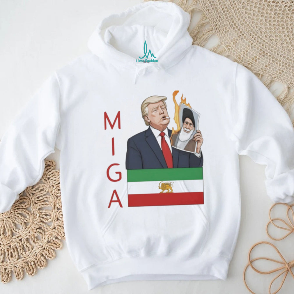 MIGA Trump Supporting Iranian Heritage Lion Sun Flag T Shirt