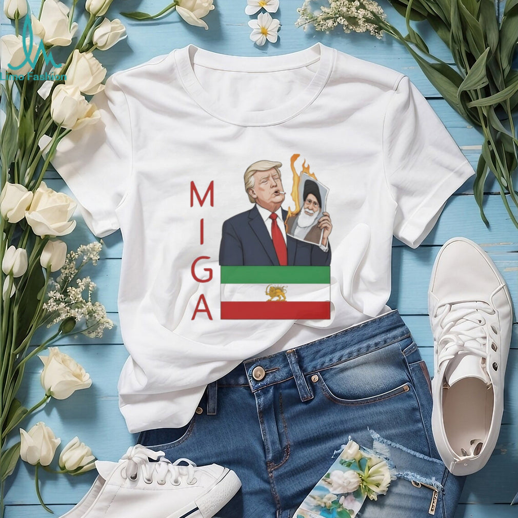 MIGA Trump Supporting Iranian Heritage Lion Sun Flag T Shirt