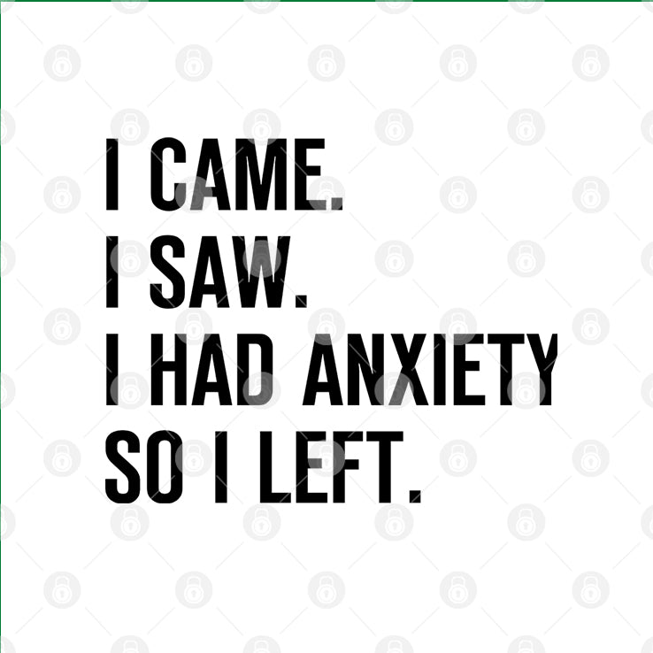 I Came I Saw I Had Anxiety So I Left T Shirt