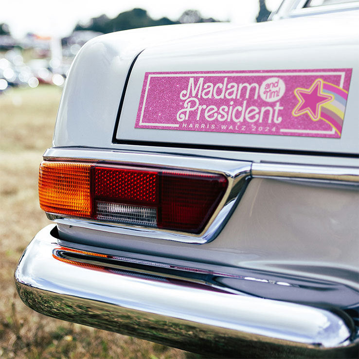 Madam President And Tim Harris Walz 2024 Car Magnet