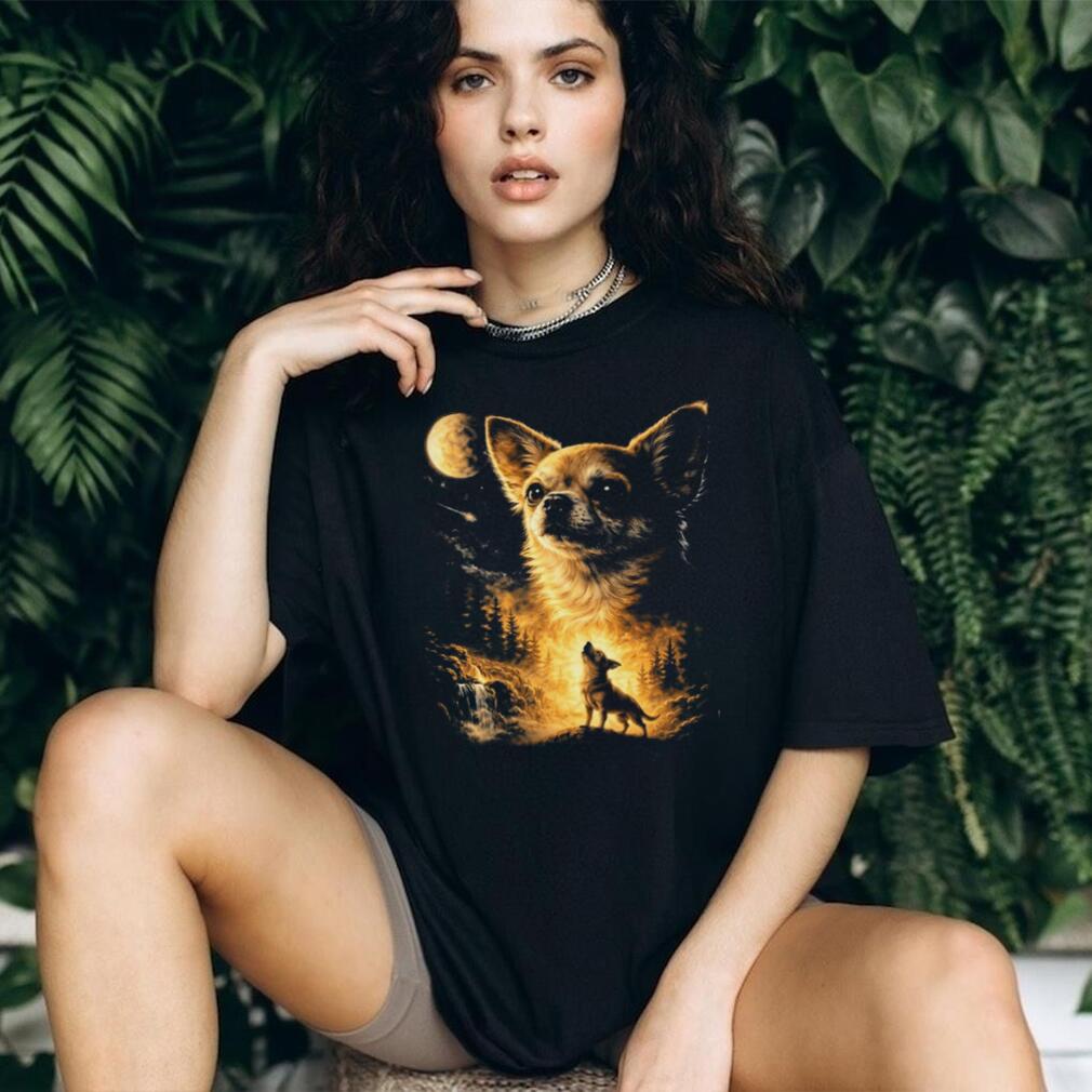 Majestic Chihuahua Moon & Forest Landscape Graphic T Shirt