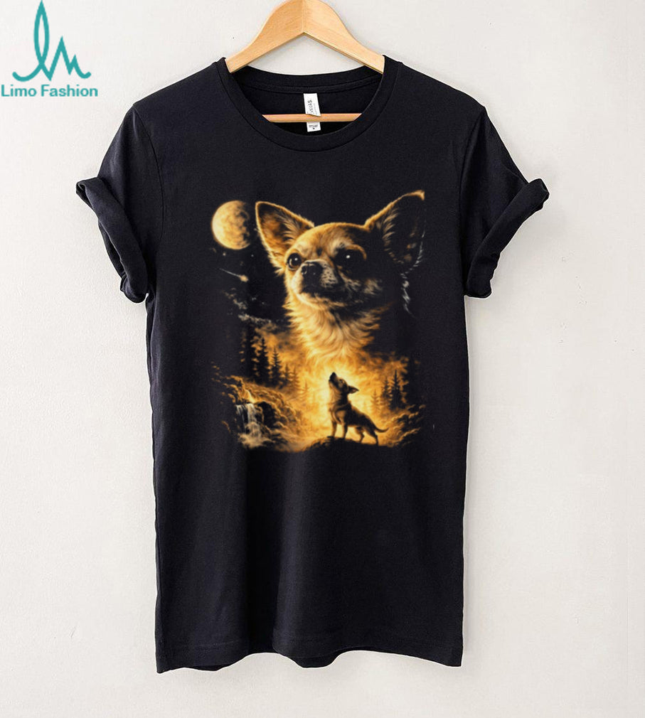 Majestic Chihuahua Moon & Forest Landscape Graphic T Shirt