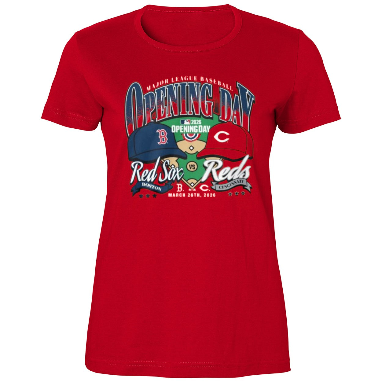 Major League Baseball 2026 Opening Day Red Sox vs Reds Shirt