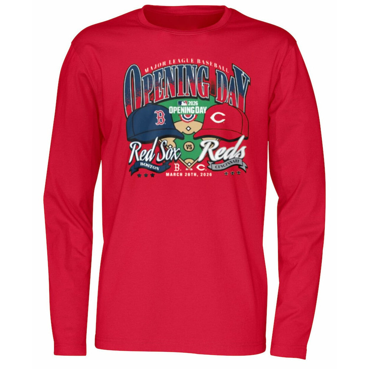Major League Baseball 2026 Opening Day Red Sox vs Reds Shirt