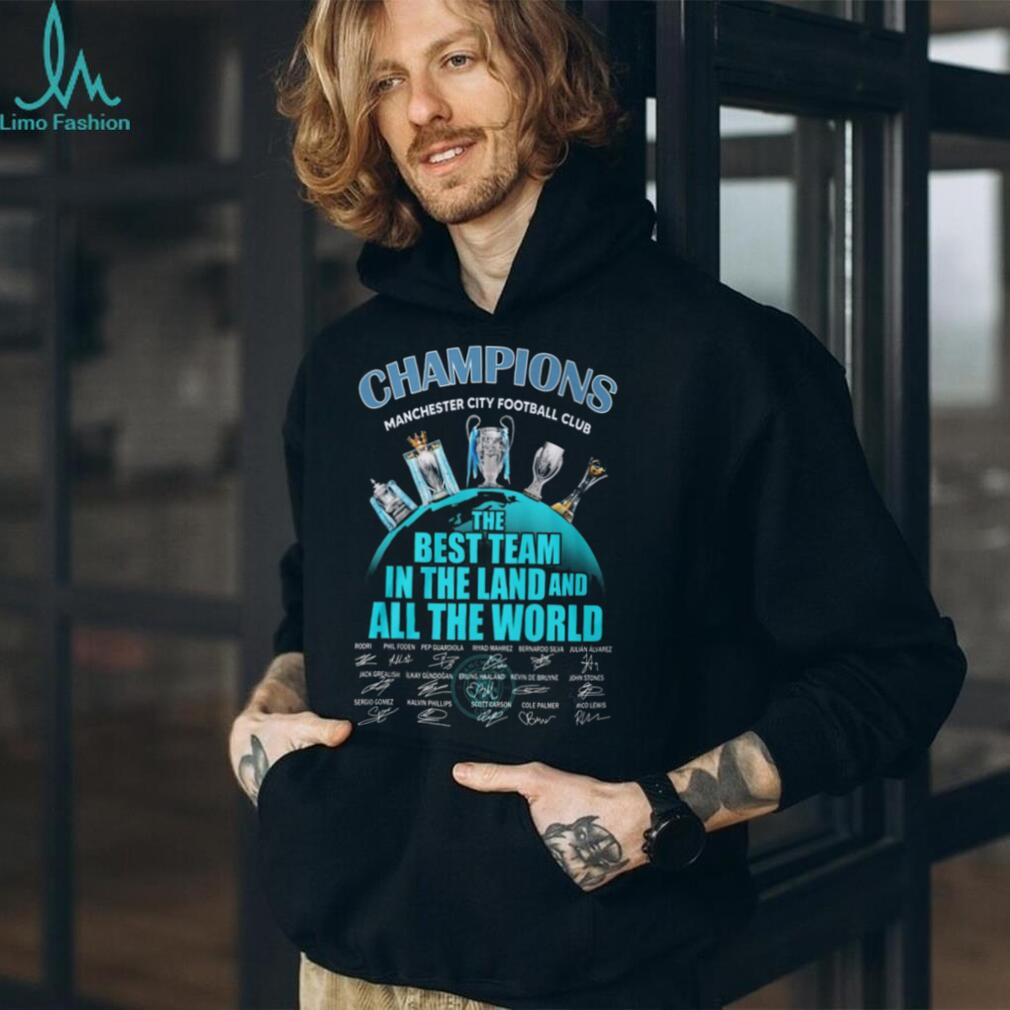 Manchester City Champions Best Team In The Land Signature T Shirt