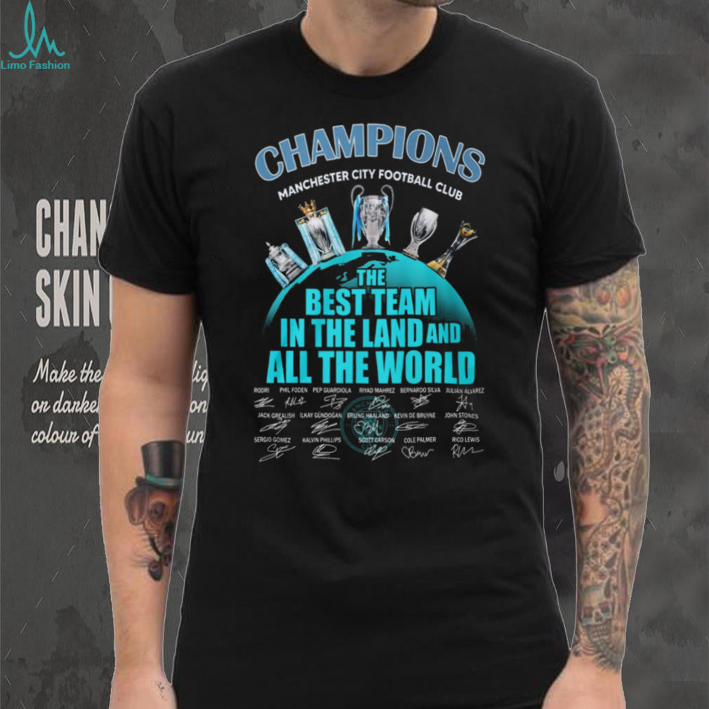 Manchester City Champions Best Team In The Land Signature T Shirt
