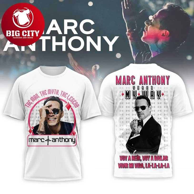 Marc Anthony Vegas My Way Vivir Mi Vida 2026 Two Sided Shirt