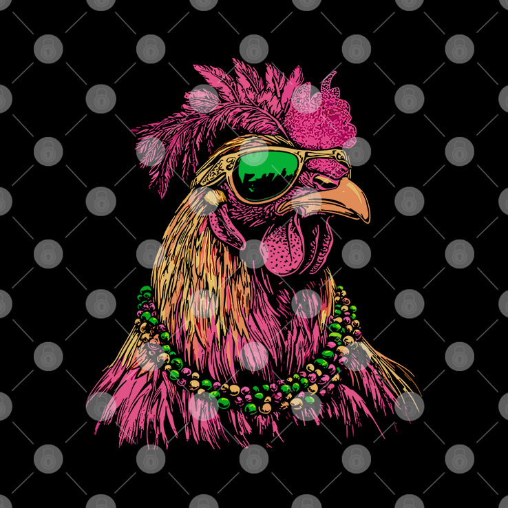 Mardi Gras Chicken T Shirt