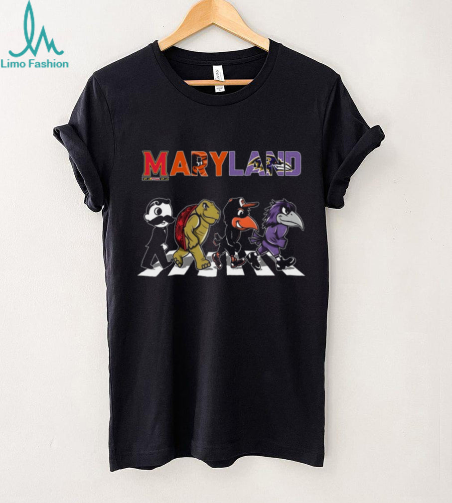 Maryland Sports Legends Mascots Crossing Abbey Road T Shirt