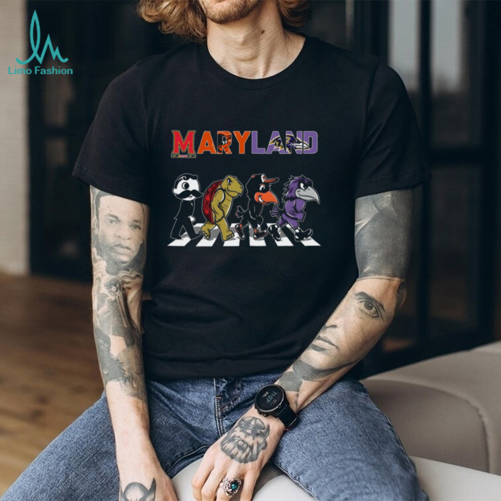 Maryland Sports Legends Mascots Crossing Abbey Road T Shirt