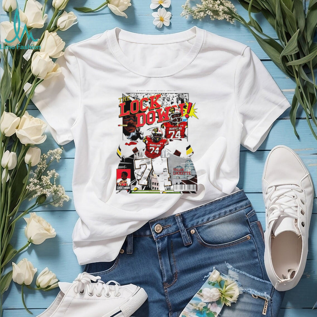 Maryland Terrapins Football The Lock Down Comic Book Style Sports Fans Vintage Men T Shirt