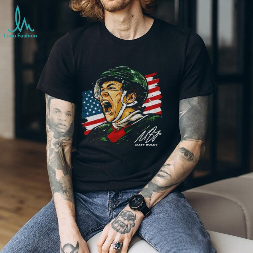 Matt Boldy Minnesota Wild USA Hockey Olympics 2026 Signature T Shirt