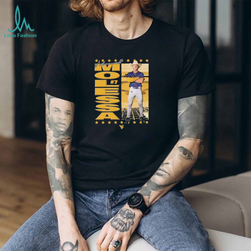 Maxwell Molea #7 West Virginia Mountaineers Baseball Graphic T Shirt