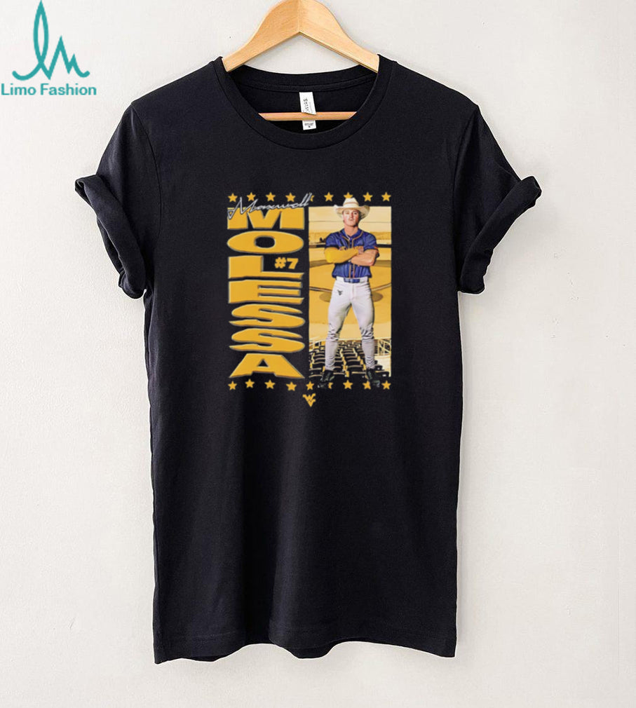 Maxwell Molea #7 West Virginia Mountaineers Baseball Graphic T Shirt