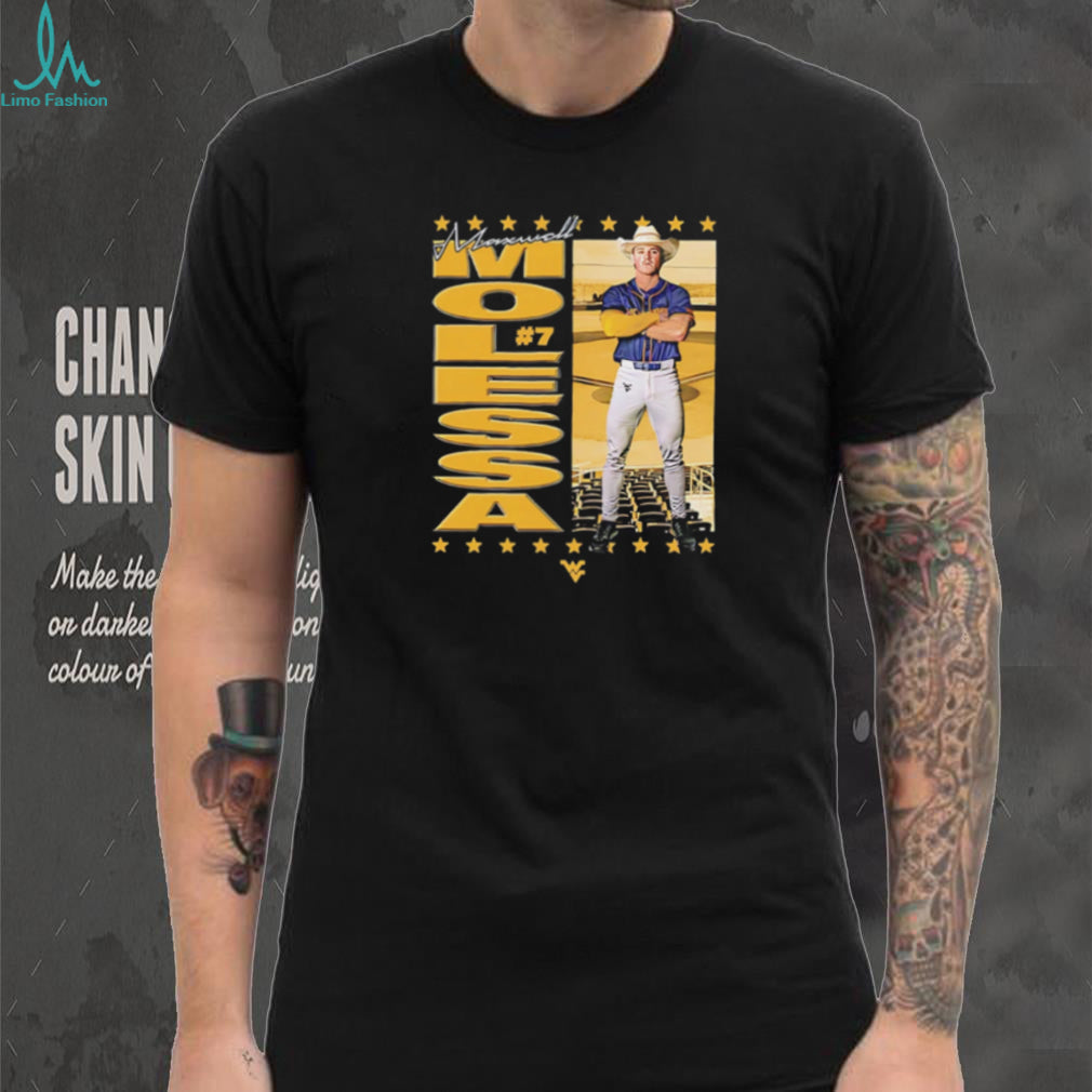 Maxwell Molea #7 West Virginia Mountaineers Baseball Graphic T Shirt