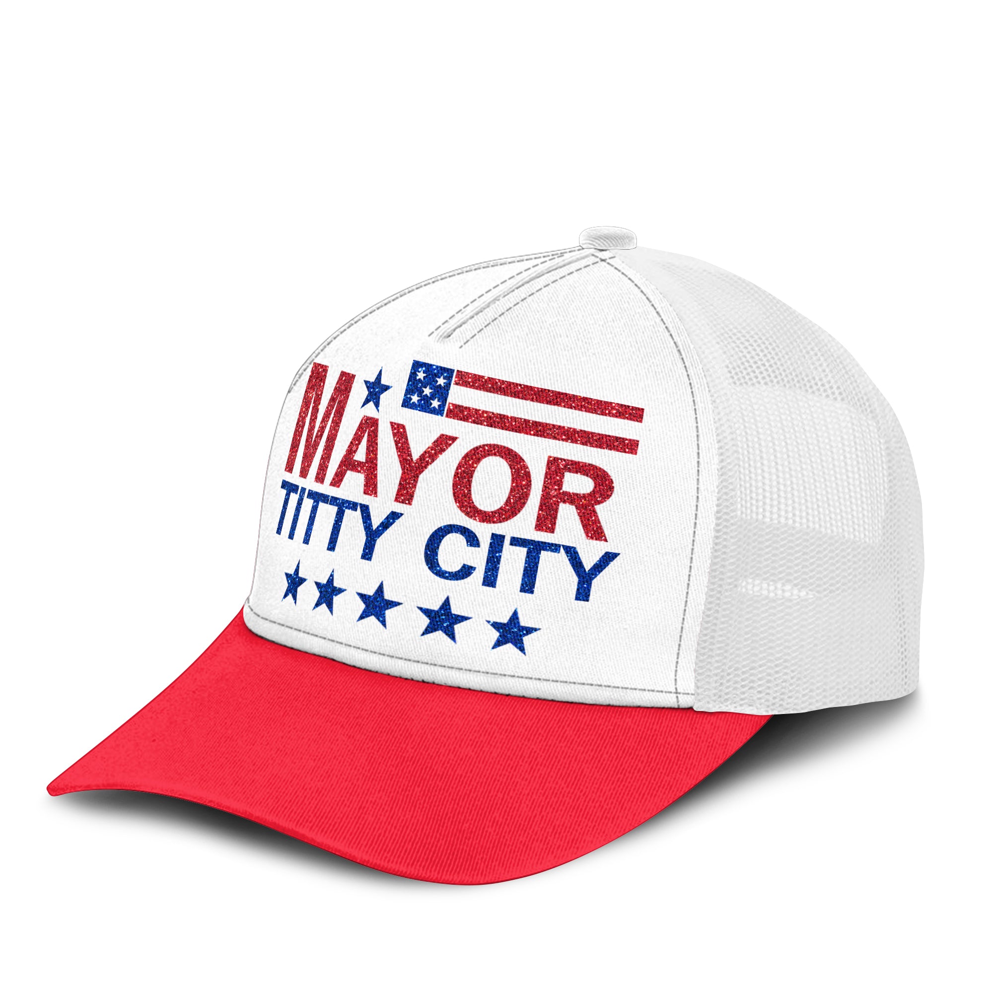 Mayor Of Titty City Wearing Mayor Of Titty City Trucker Cap