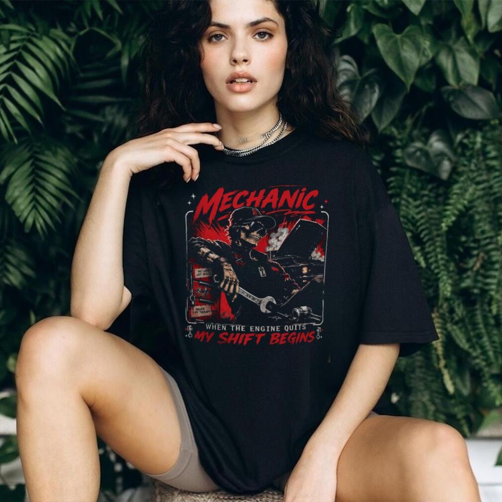 Mechanic Skeleton Grease Is My Therapy Car Repair shirt