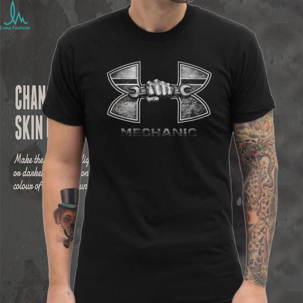 Mechanic Wrench Fist Industrial Graphic Logo T Shirt