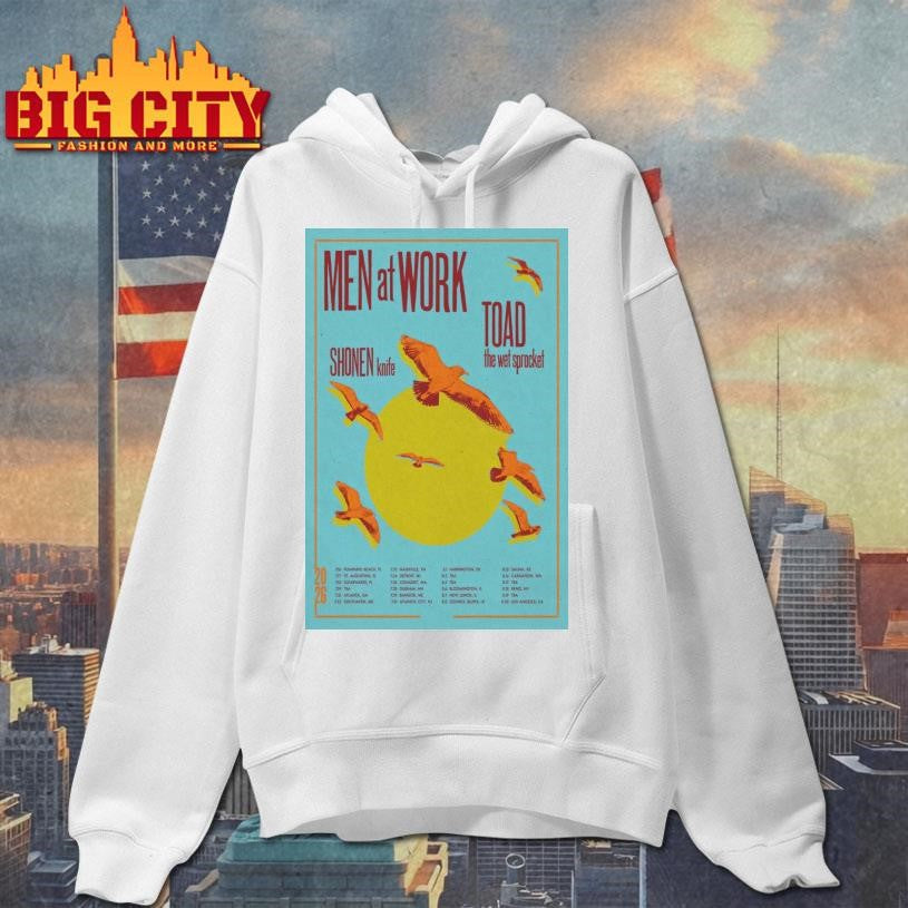 Men At Work with Toad the Wet Sprocket and Shonen Knife Summer 2026 US Tour Poster Shirt