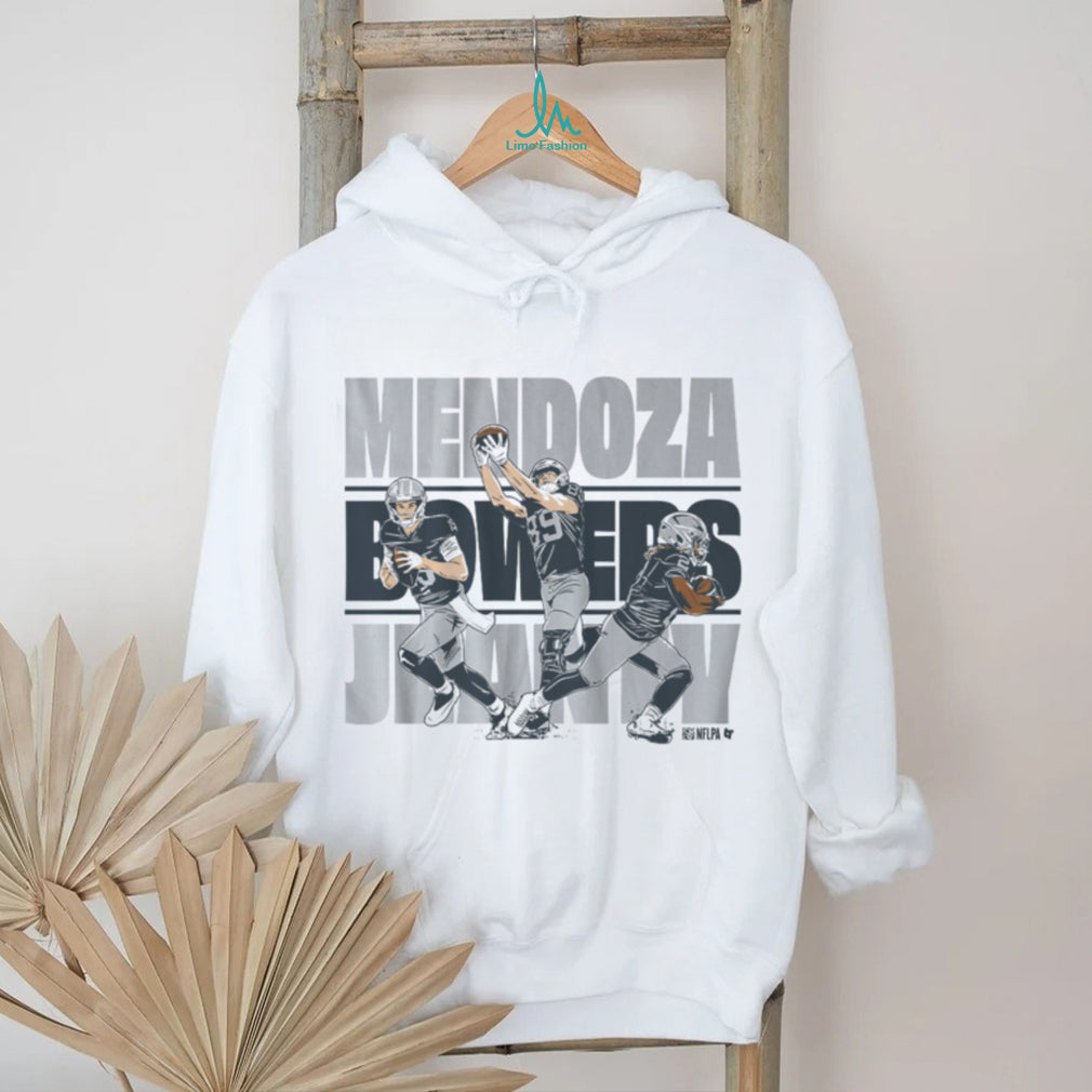 Mendoza Bowers Jimmy Football Trio Action Shot Sports Fans Vintage T Shirt