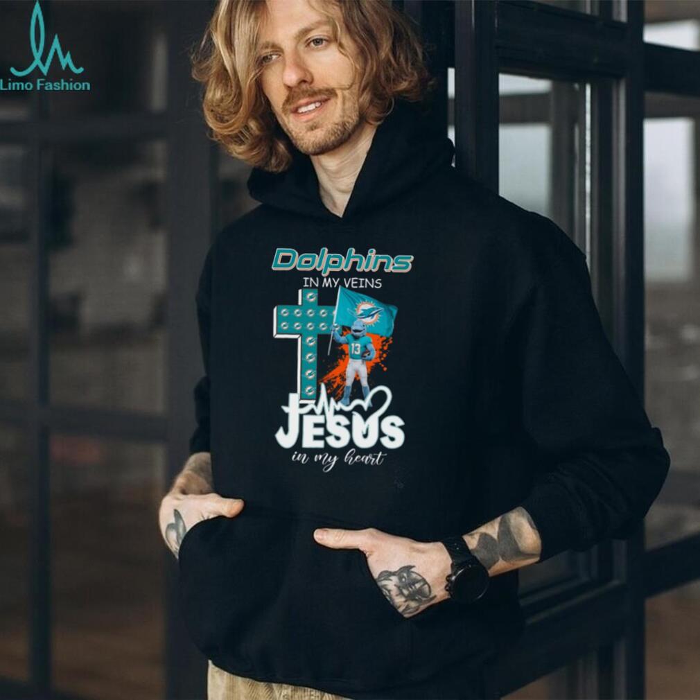 Miami Dolphins In My Veins Jesus In My Heart Christian Fan Coffee T Shirt