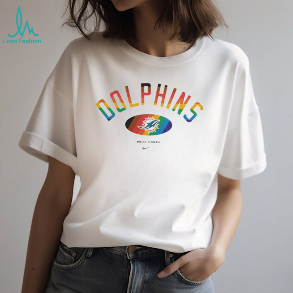 Miami Dolphins Pride Month Rainbow logo shirt