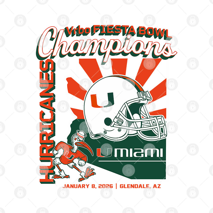 Miami Football Fiesta Bowl Champions T Shirt