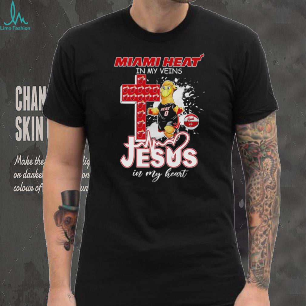Miami Heat In My Veins Jesus In My Heart Basketball Fan T Shirt