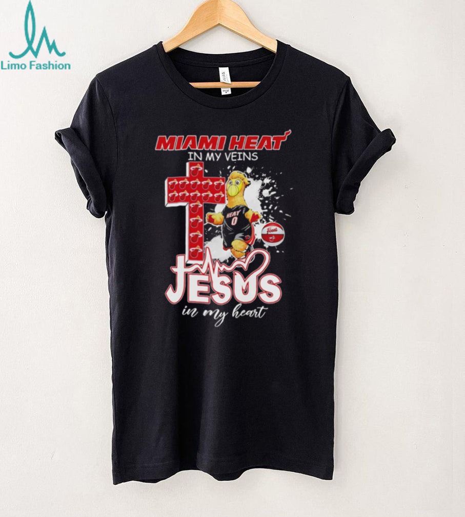 Miami Heat In My Veins Jesus In My Heart Basketball Fan T Shirt