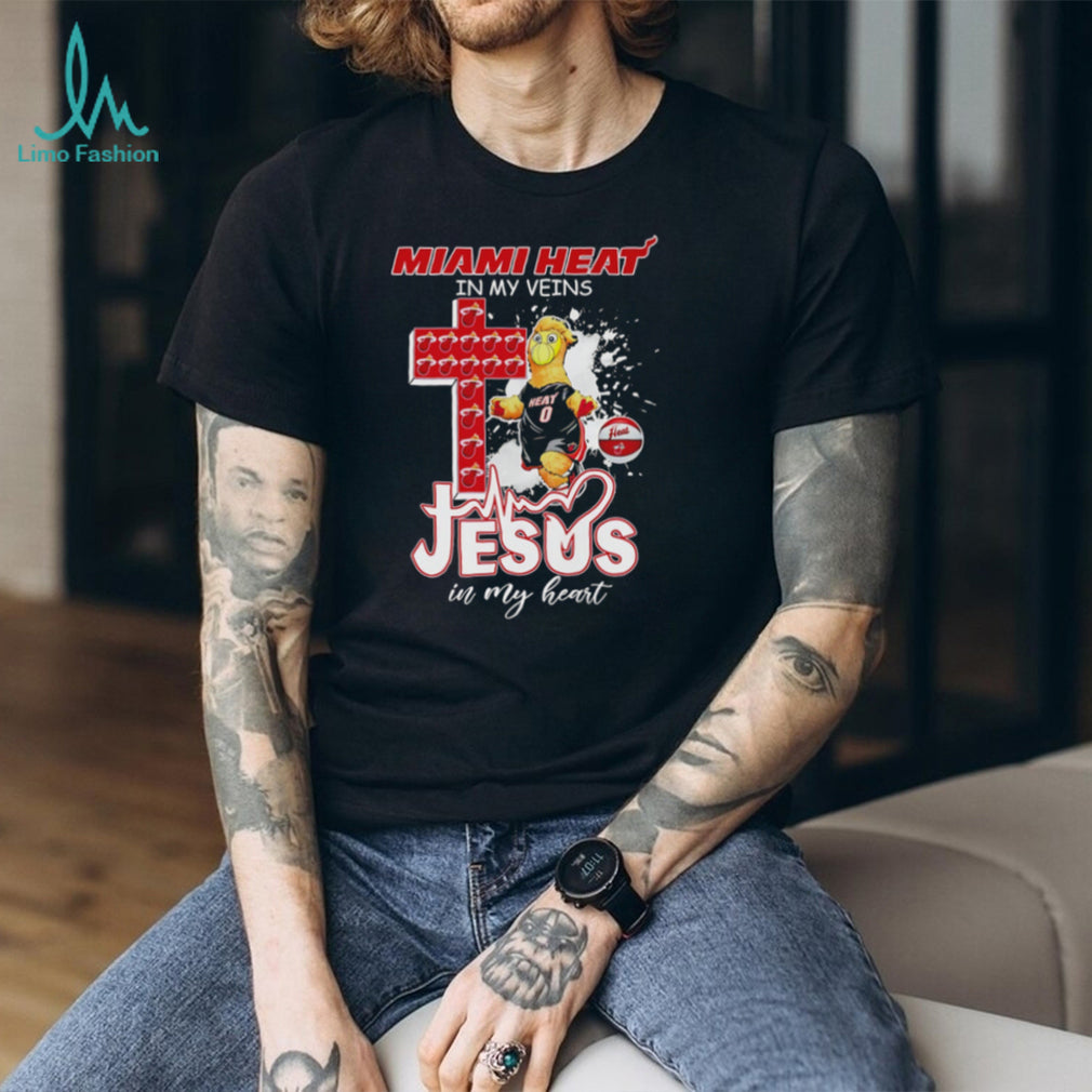 Miami Heat In My Veins Jesus In My Heart Basketball Fan T Shirt